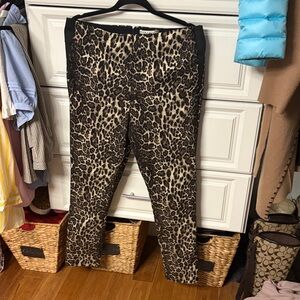 Alice + Olivia Gold and Black Animal Print Pants